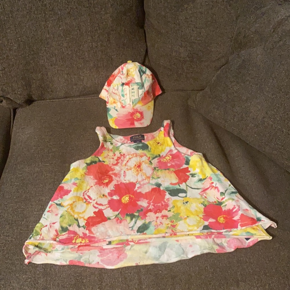 🌸Beautiful Floral Shirt with Matching Hat🌸